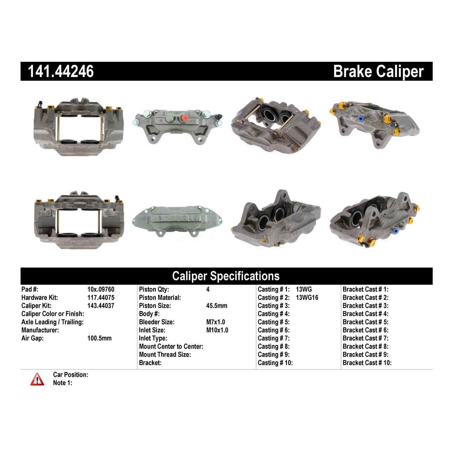 Centric Parts Semi-Loaded Brake Caliper 141.44246