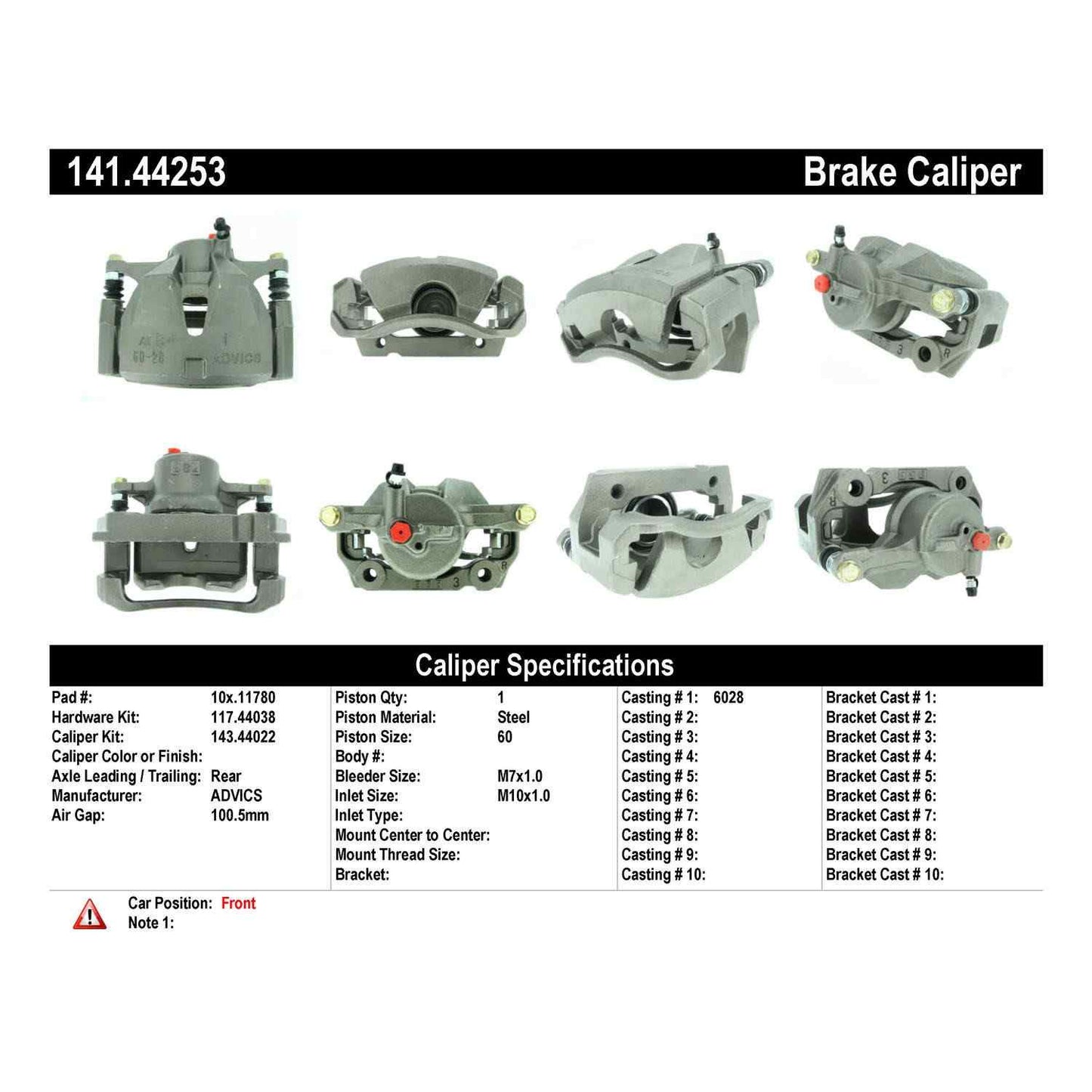 Centric Parts Disc Brake Caliper with anti-corrosion finish