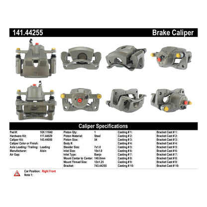 Centric Parts Semi-Loaded Brake Caliper 141.44255
