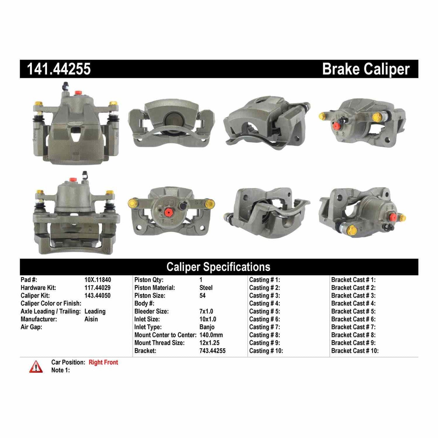 Centric Parts Disc Brake Caliper with anti-corrosion finish