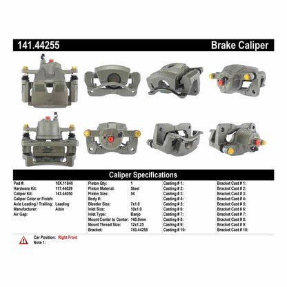 Centric Parts Semi-Loaded Brake Caliper 141.44255