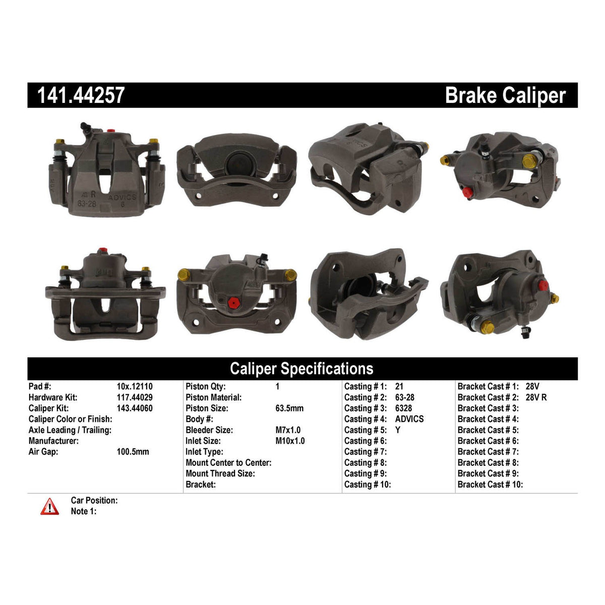 Centric Parts Semi-Loaded Brake Caliper 141.44257