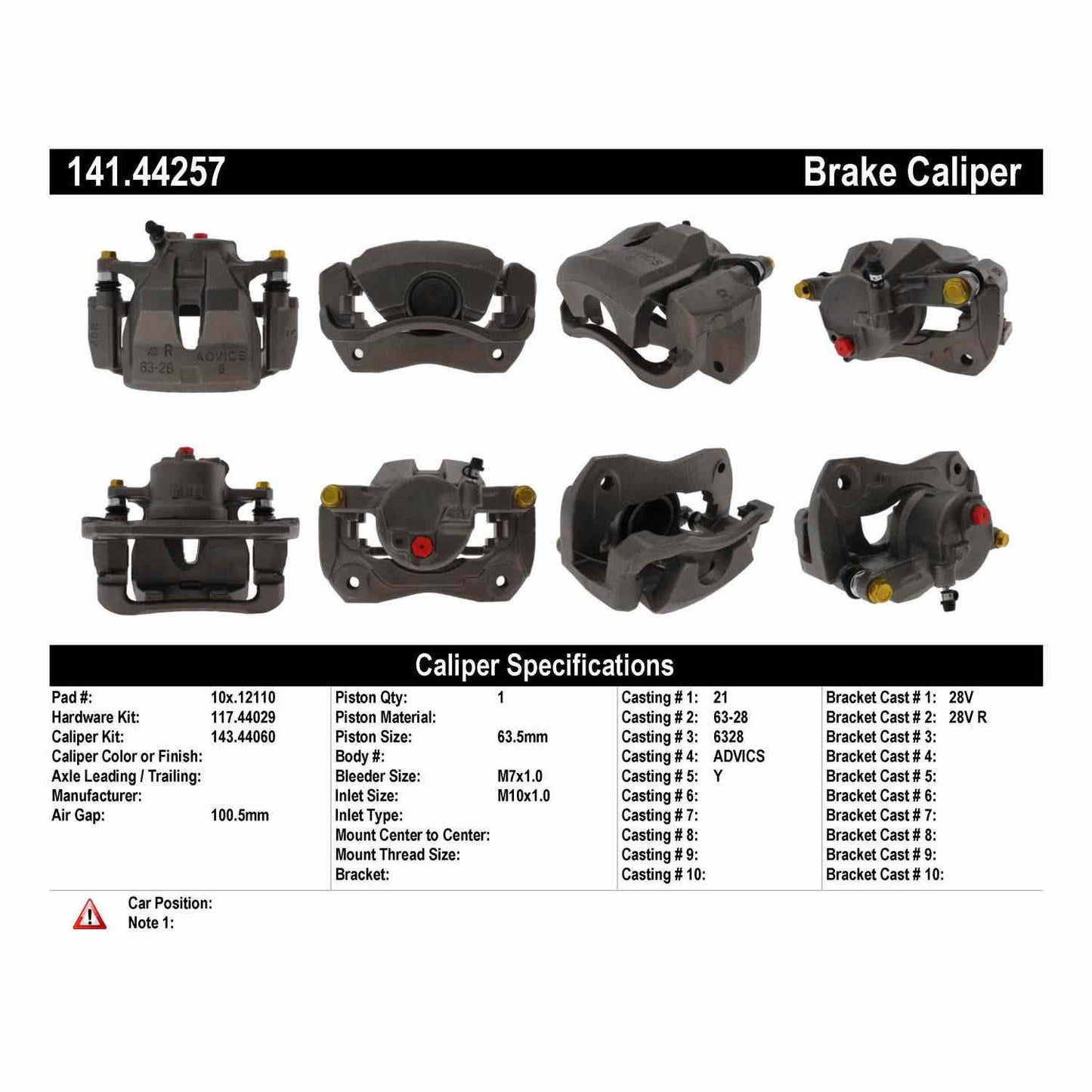 Centric Parts Semi-Loaded Brake Caliper 141.44257