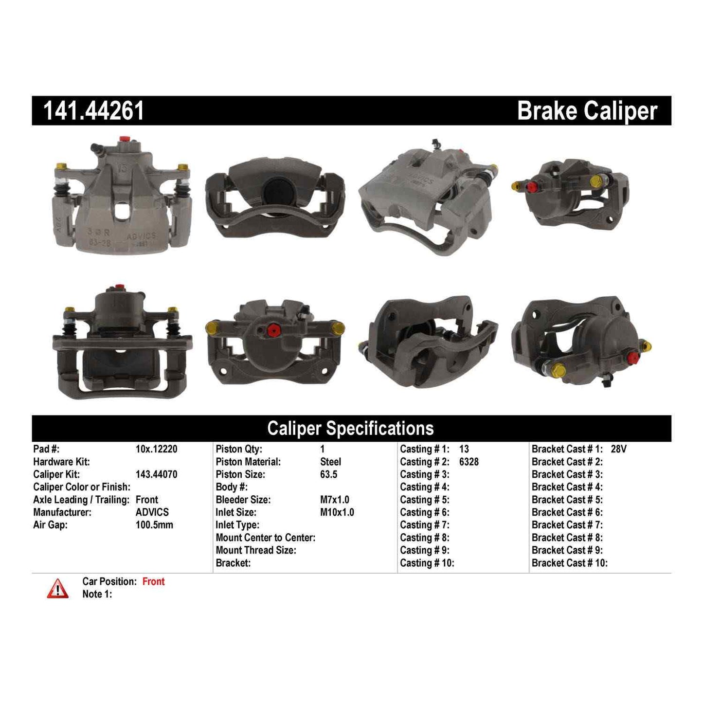Stoptech Centric Semi-Loaded Caliper 141.44261