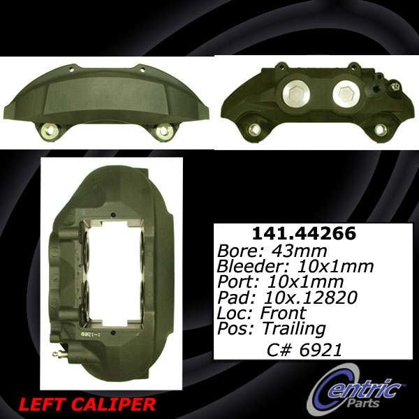 Centric Parts Disc Brake Caliper Semi-Loaded with Anti-Corrosion Finish 141.44266