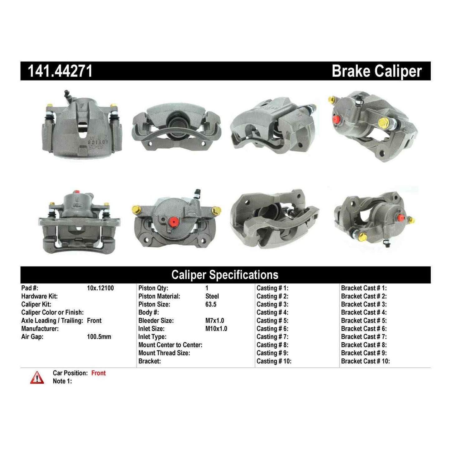 Centric Parts Semi-Loaded Brake Caliper 141.44271