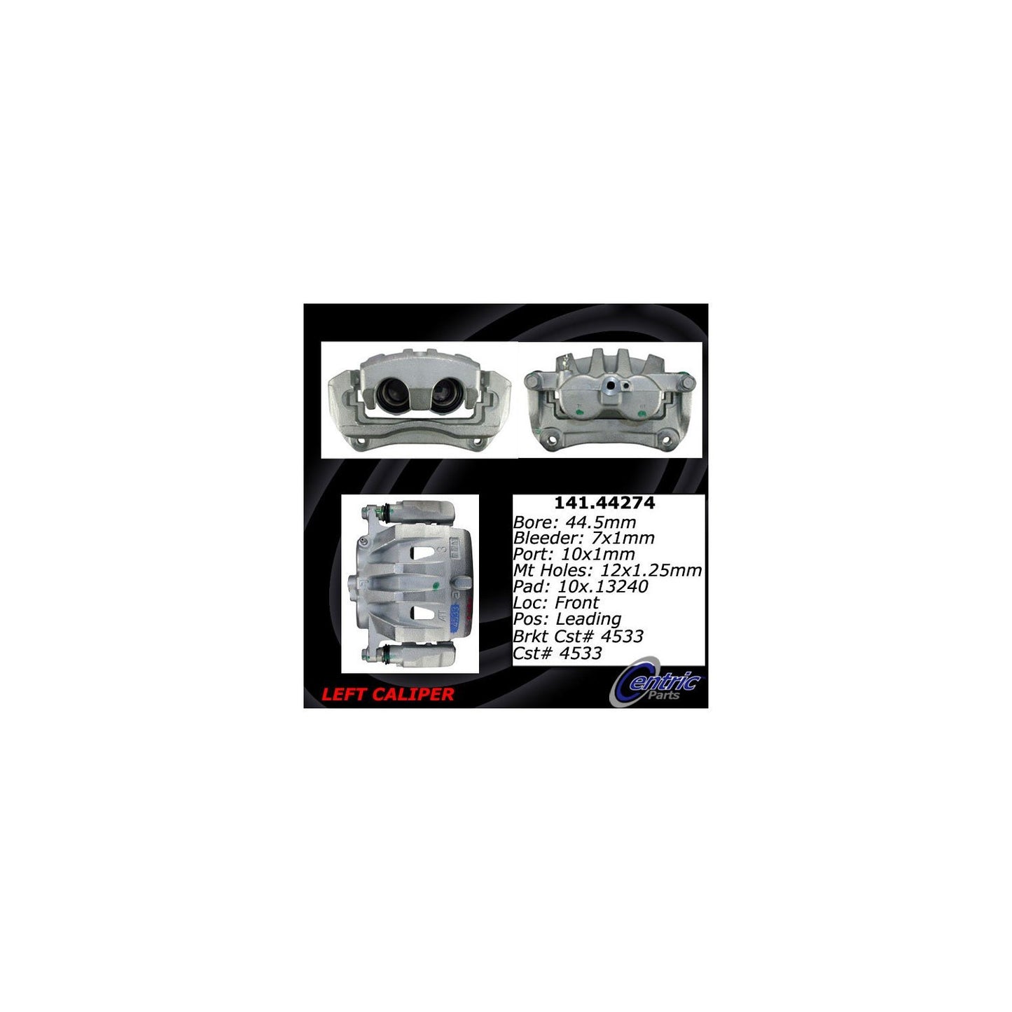 Stoptech Centric 10 Lexus RX350 Front Left Semi-Loaded Caliper 141.44274