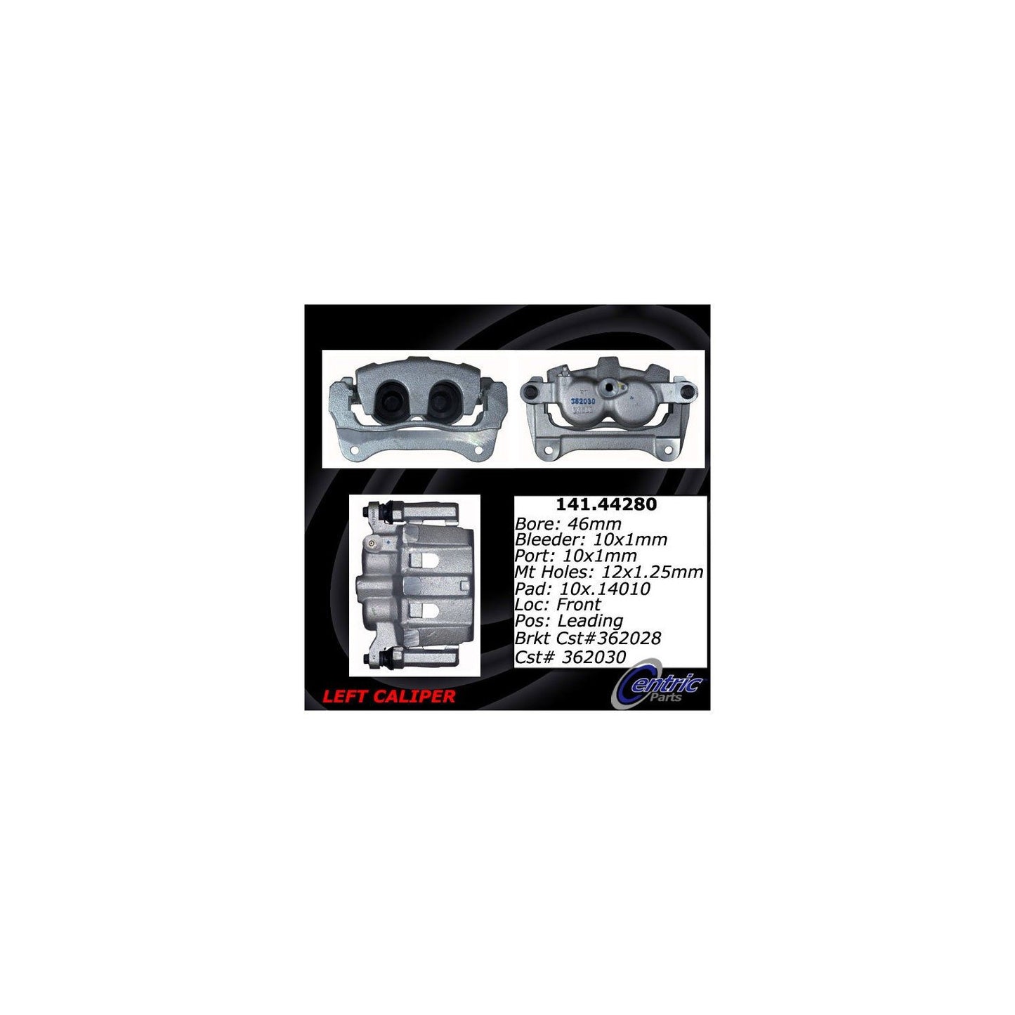 Centric Parts Semi-Loaded Brake Caliper with New Phenolic Pistons 141.44280