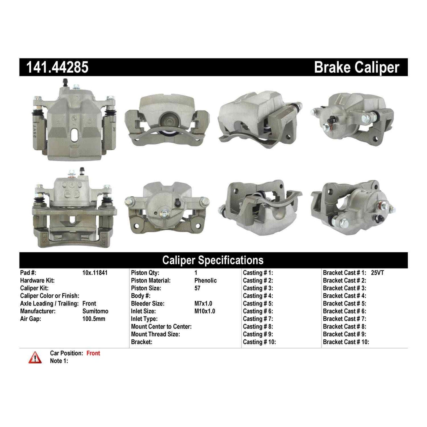 Centric Parts Semi-Loaded Brake Caliper 141.44285