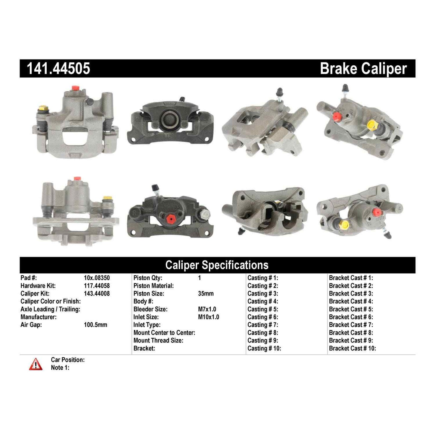 Centric Parts Semi-Loaded Brake Caliper 141.44505