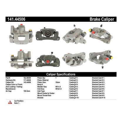 Stoptech Centric Semi-Loaded Brake Caliper - Rear Left 141.44506