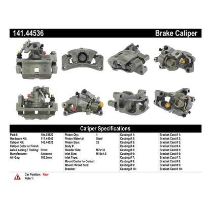 Stoptech Centric Semi-Loaded Brake Caliper Housing- Rear Left 141.44536