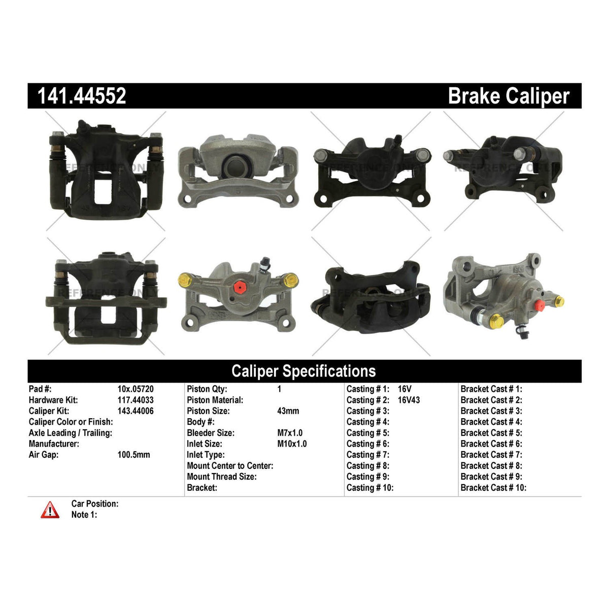 Centric Parts Disc Brake Caliper Semi-Loaded with Anti-Corrosion Finish 141.44552
