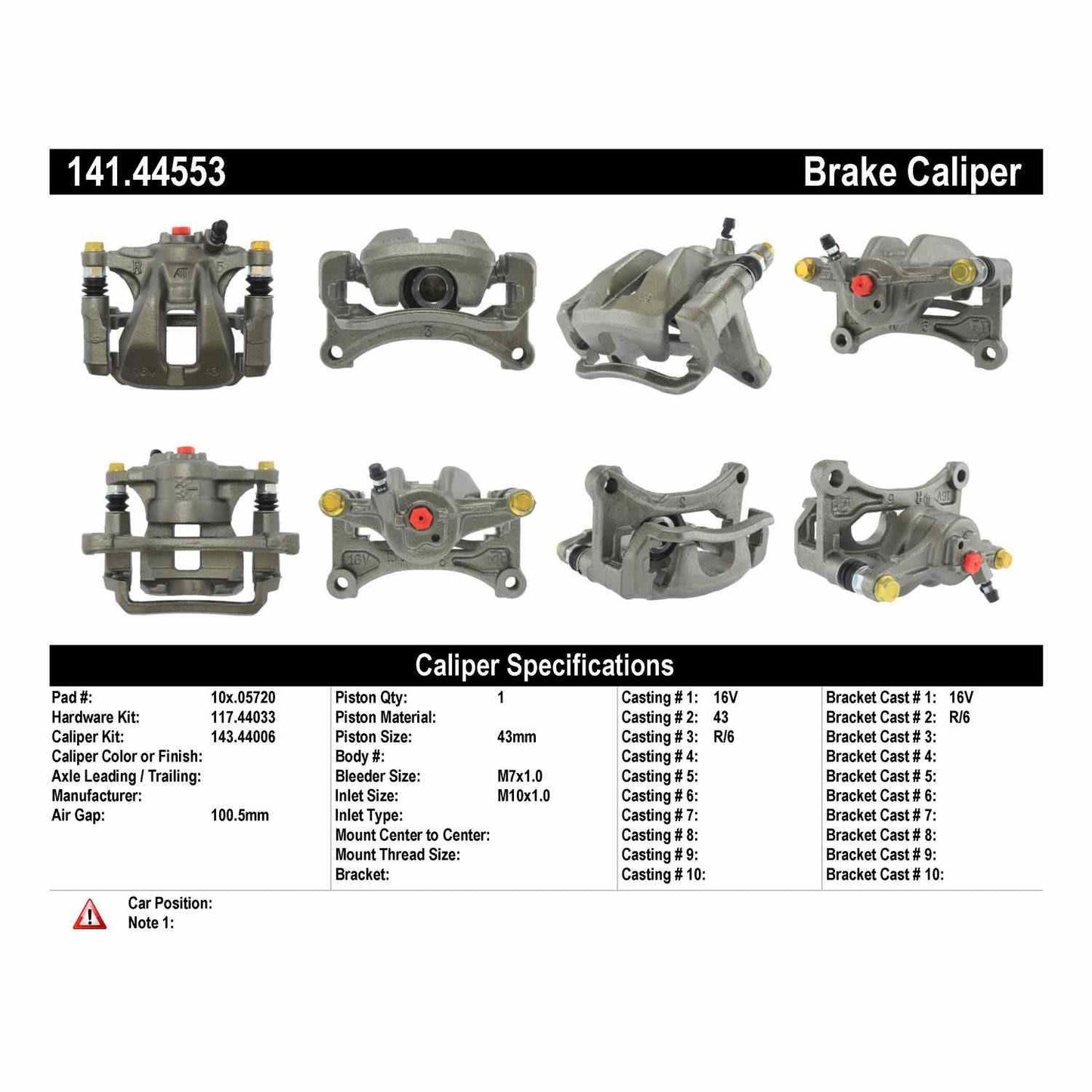 Centric Parts Semi-Loaded Brake Caliper 141.44553