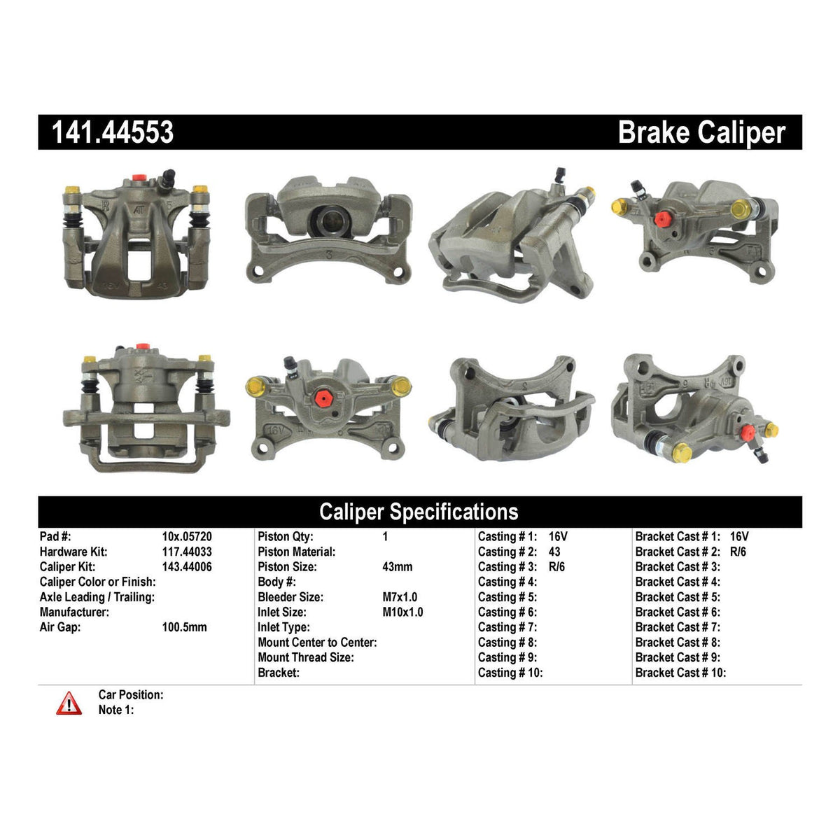 Centric Parts Semi-Loaded Brake Caliper 141.44553