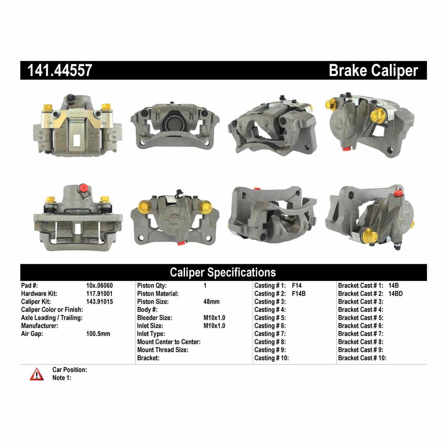 Stoptech Centric Semi-Loaded Brake Caliper - Rear Right 141.44557