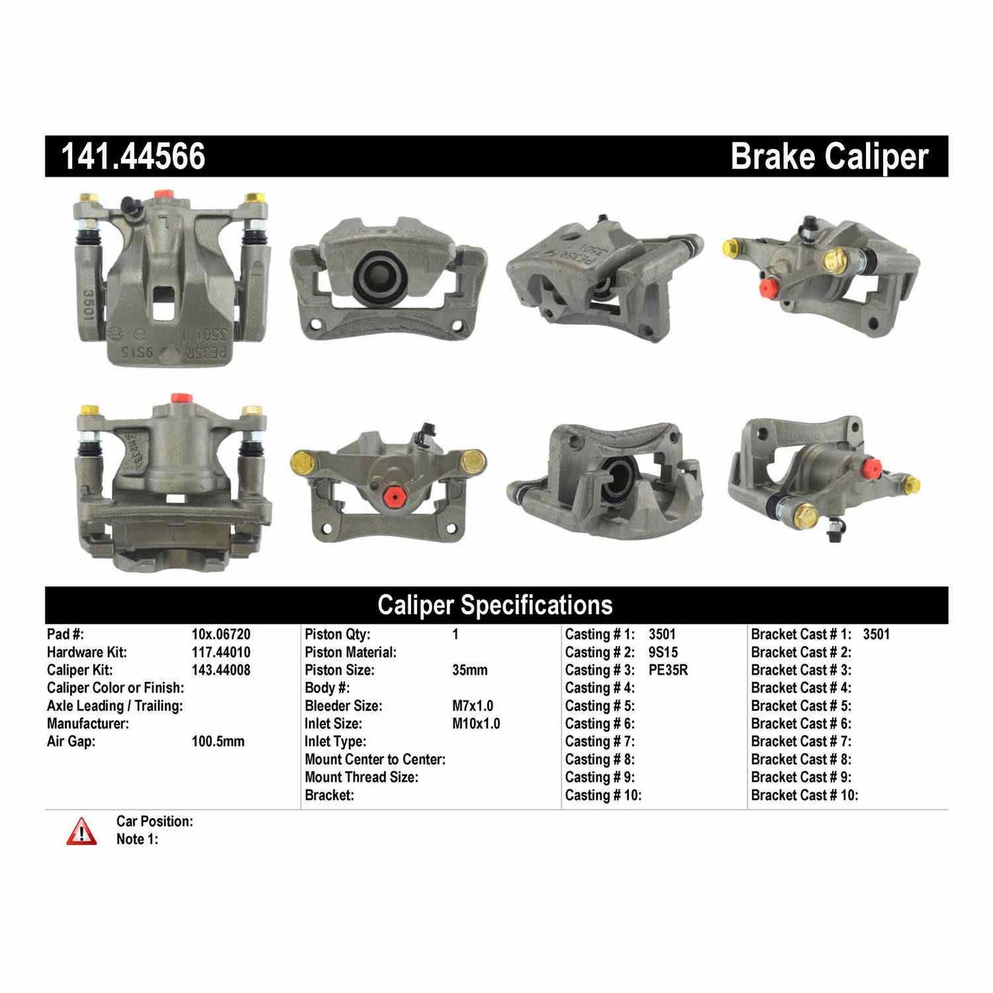 Centric Parts Disc Brake Caliper Semi-Loaded with anti-corrosion finish for 1995-1996 Toyota Avalon 141.44566