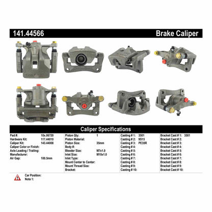 Centric Parts Disc Brake Caliper Semi-Loaded with anti-corrosion finish for 1995-1996 Toyota Avalon 141.44566