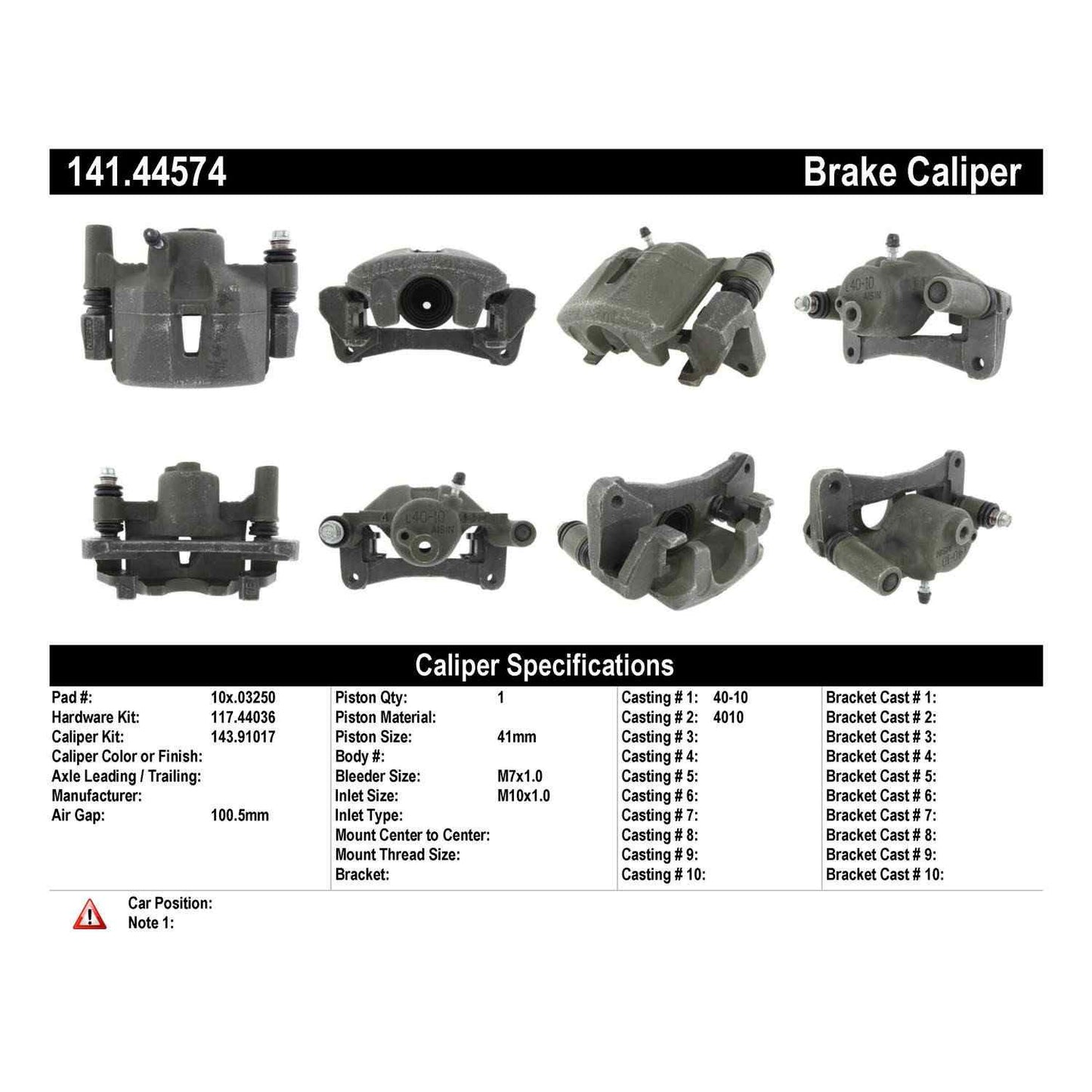 Stoptech Centric Semi-Loaded Brake Caliper - Rear Left 141.44574