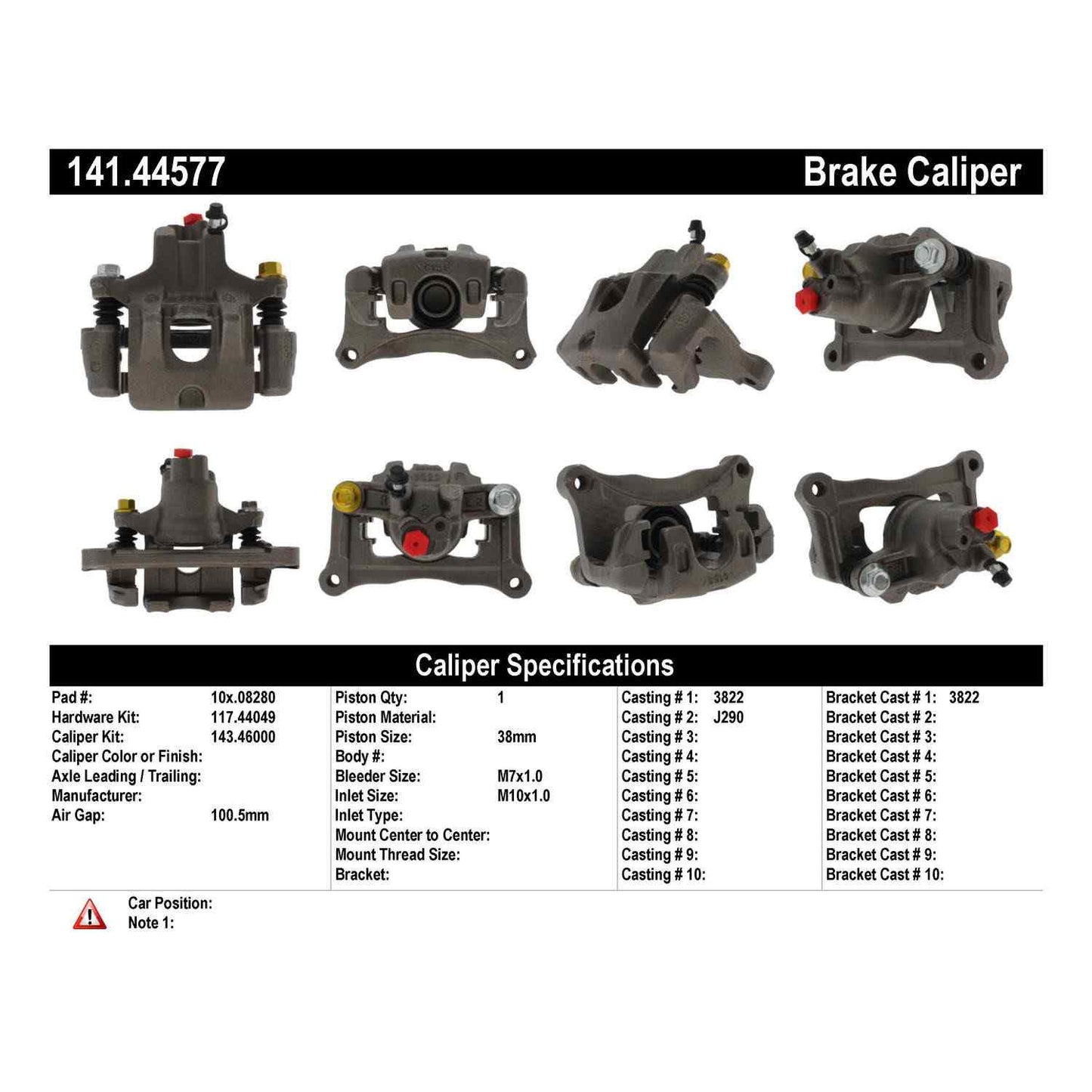 Centric Parts Semi-Loaded Brake Caliper 141.44577