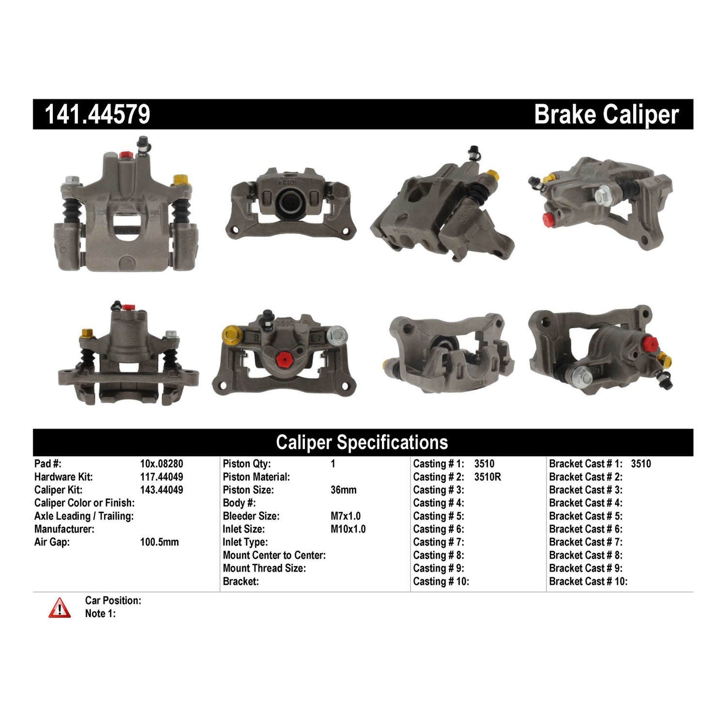 Centric Parts Semi-Loaded Brake Caliper 141.44579