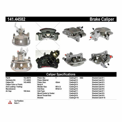 Stoptech Centric Semi-Loaded Brake Caliper - Rear Left 141.44582