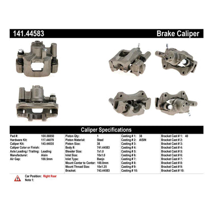 Centric Parts Semi-Loaded Brake Caliper 141.44583