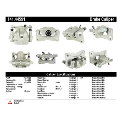Stoptech Centric Semi-Loaded Brake Caliper - Rear Right 141.44591
