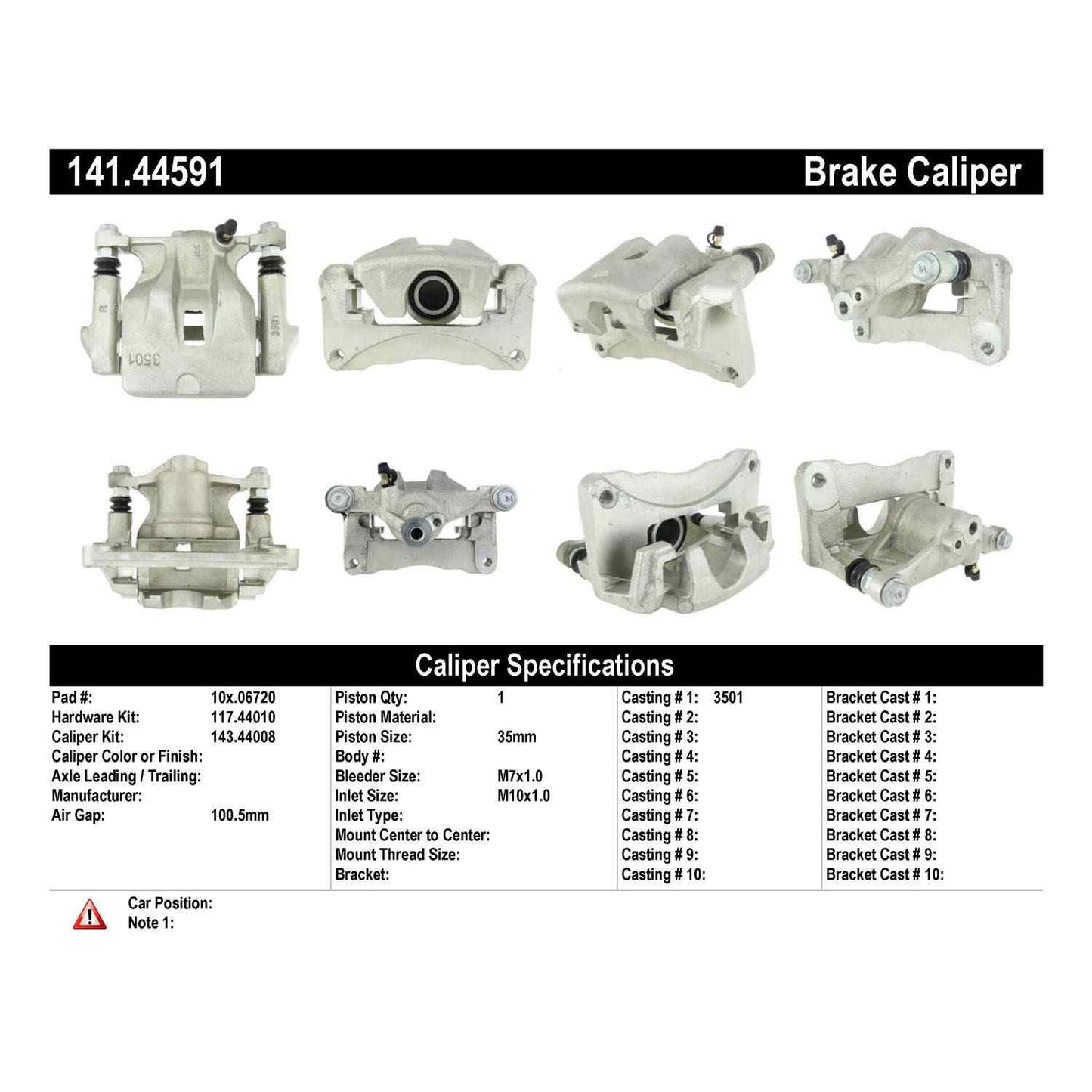 Centric Parts Disc Brake Caliper Semi-Loaded with Anti-Corrosion Finish for 1996-1999 Toyota Avalon 141.44591