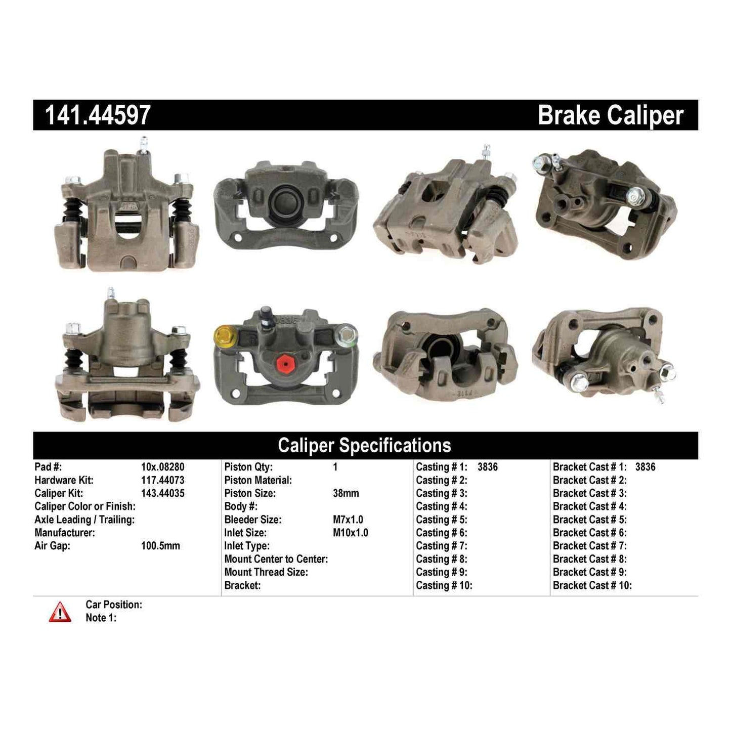 Centric Parts Semi-Loaded Brake Caliper 141.44597