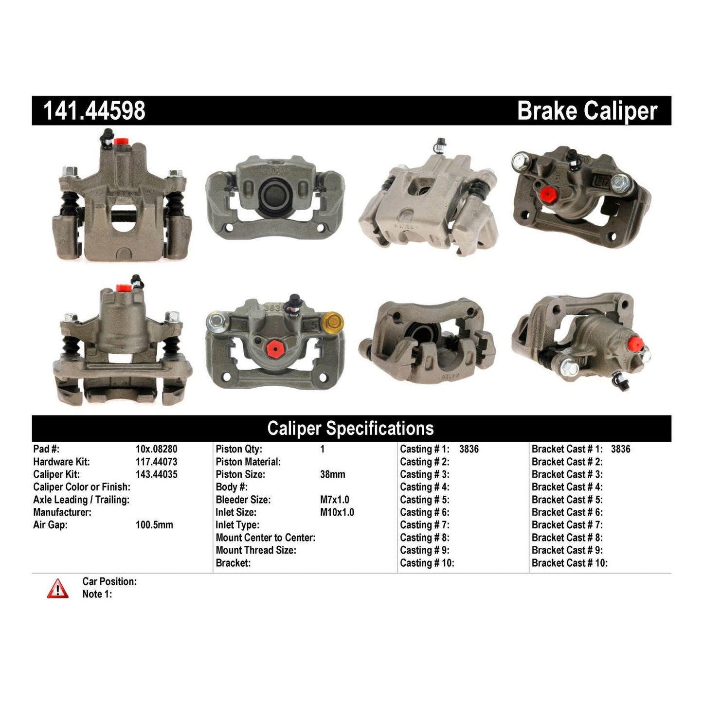 Centric Parts Semi-Loaded Brake Caliper 141.44598