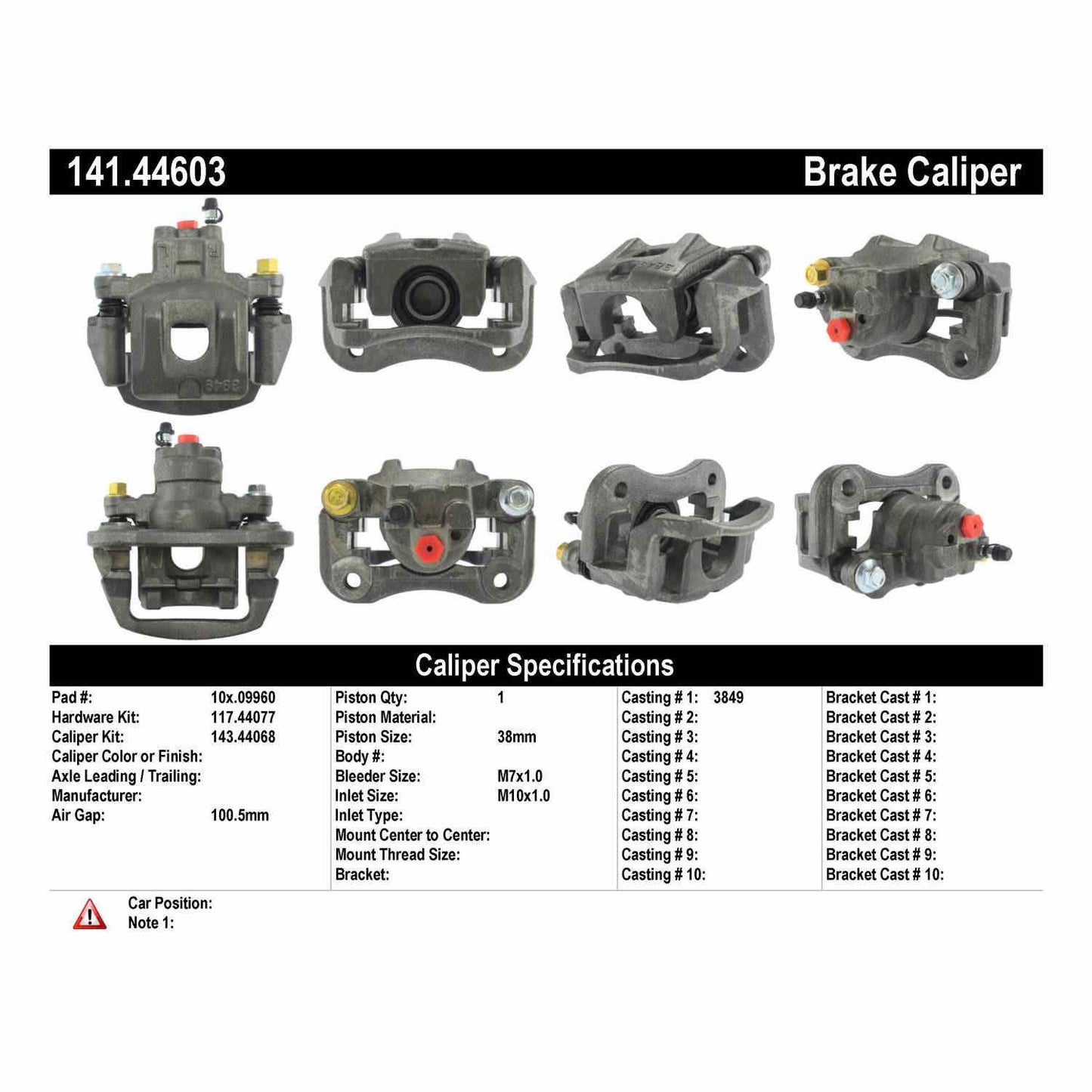 Centric Parts Semi-Loaded Brake Caliper 141.44603
