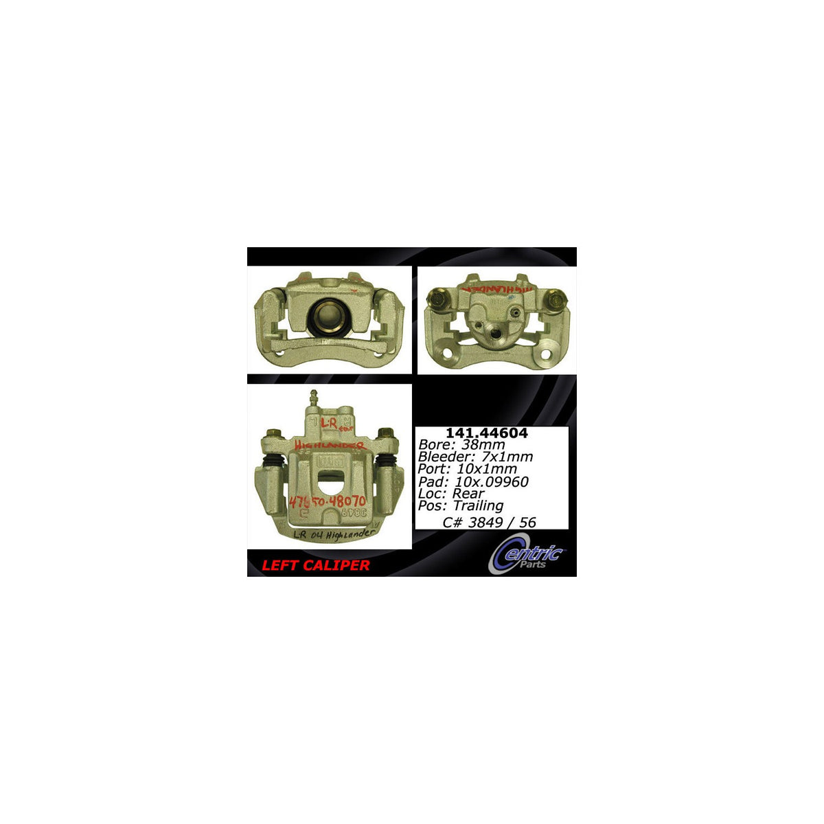 Centric Parts Semi-Loaded Brake Caliper 141.44604