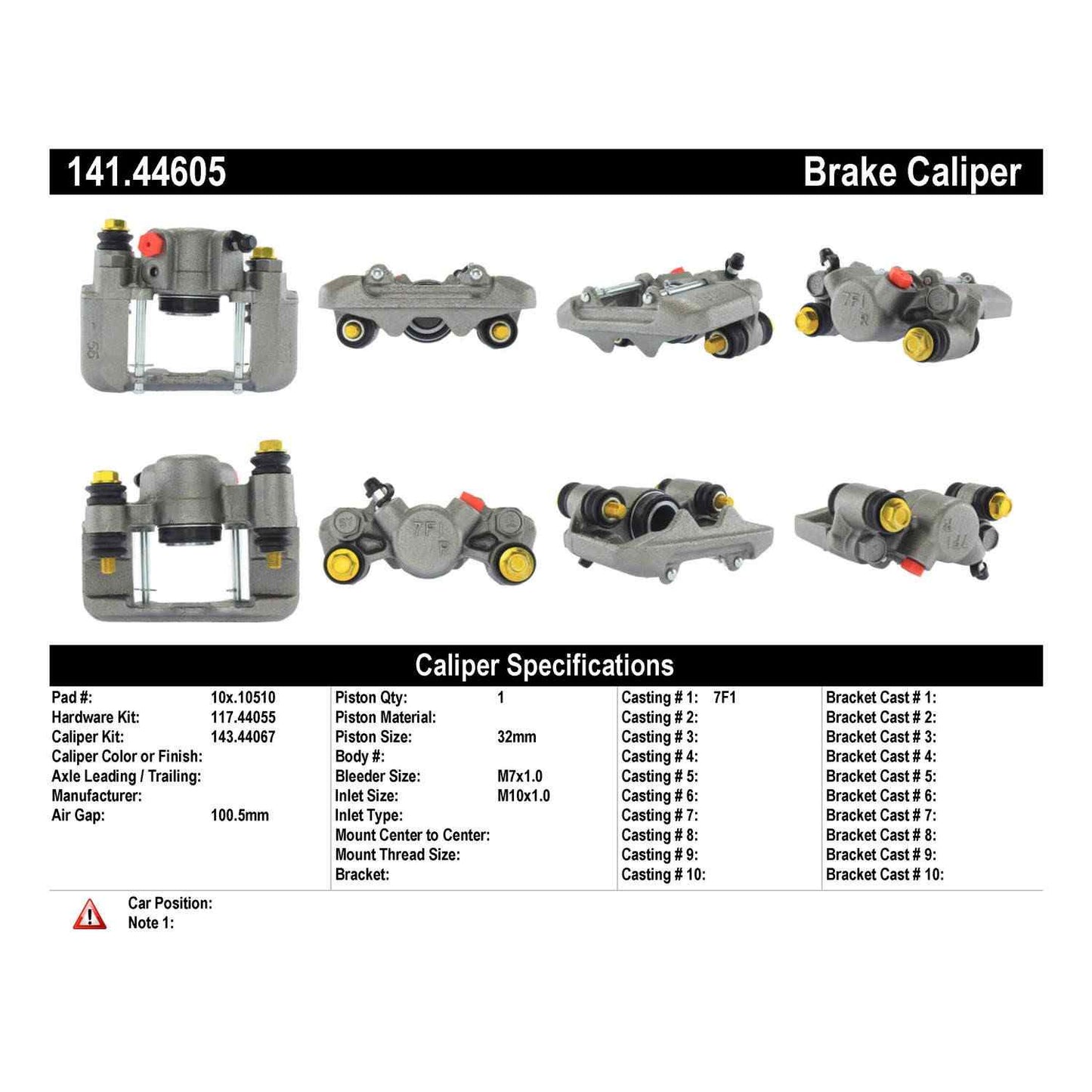 Stoptech Centric Semi-Loaded Brake Caliper - Rear Right 141.44605