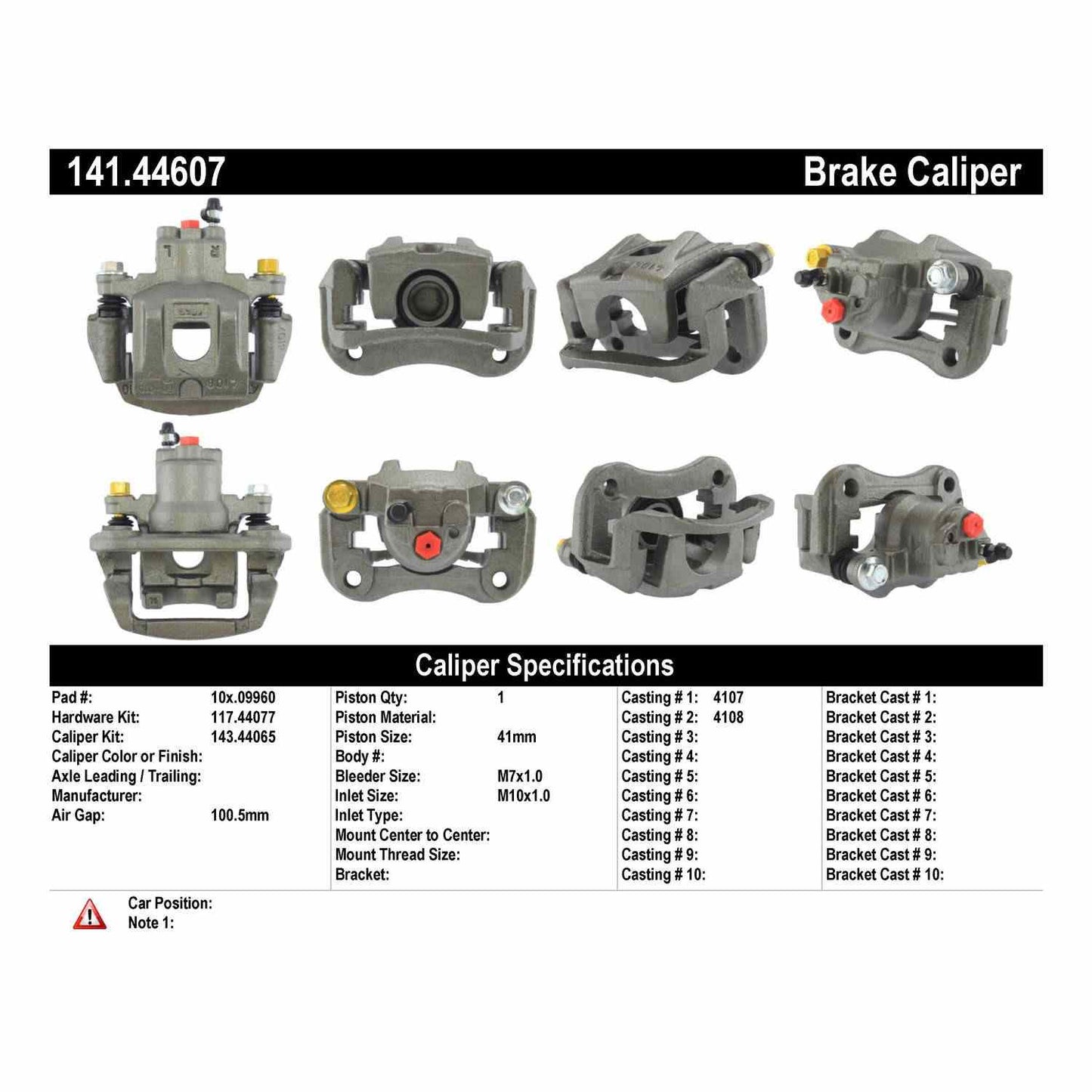 Centric Parts Semi-Loaded Brake Caliper 141.44607