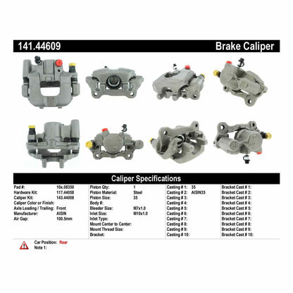 Centric Parts Semi-Loaded Brake Caliper 141.44609