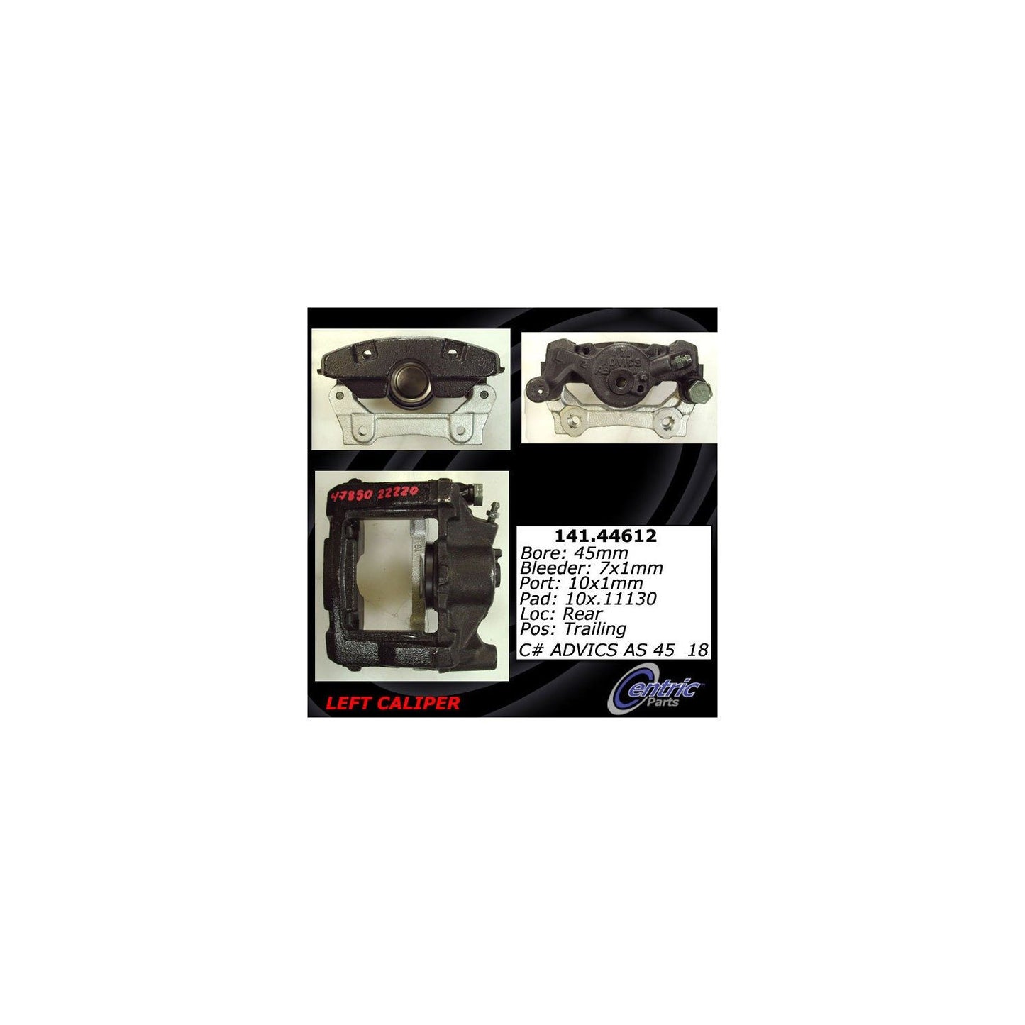 Centric Parts Disc Brake Caliper Semi-Loaded with anti-corrosion finish for 2007-2011 Lexus GS350 GS430 GS450h GS460 IS350 141.44612