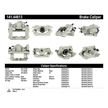 Centric Parts Disc Brake Caliper Semi-Loaded with Anti-Corrosion Finish for 2006-2013 Lexus IS250 141.44613