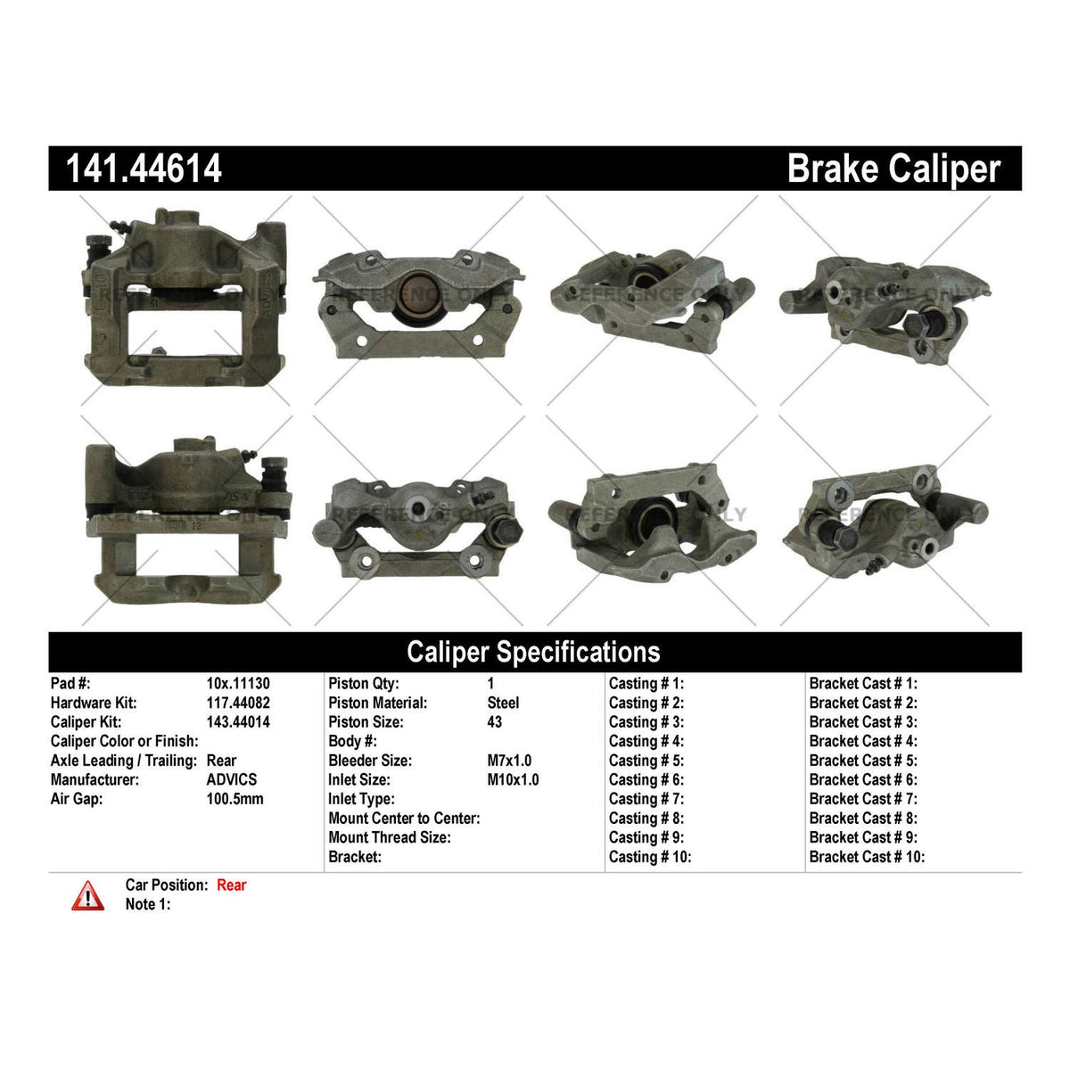 Centric Parts Semi-Loaded Brake Caliper 141.44614