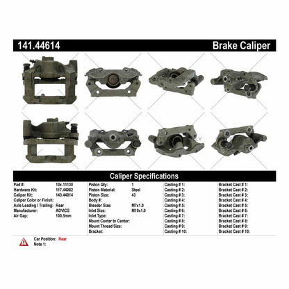 Centric Parts Disc Brake Caliper Semi-Loaded for 2006-2013 Lexus IS250 141.44614