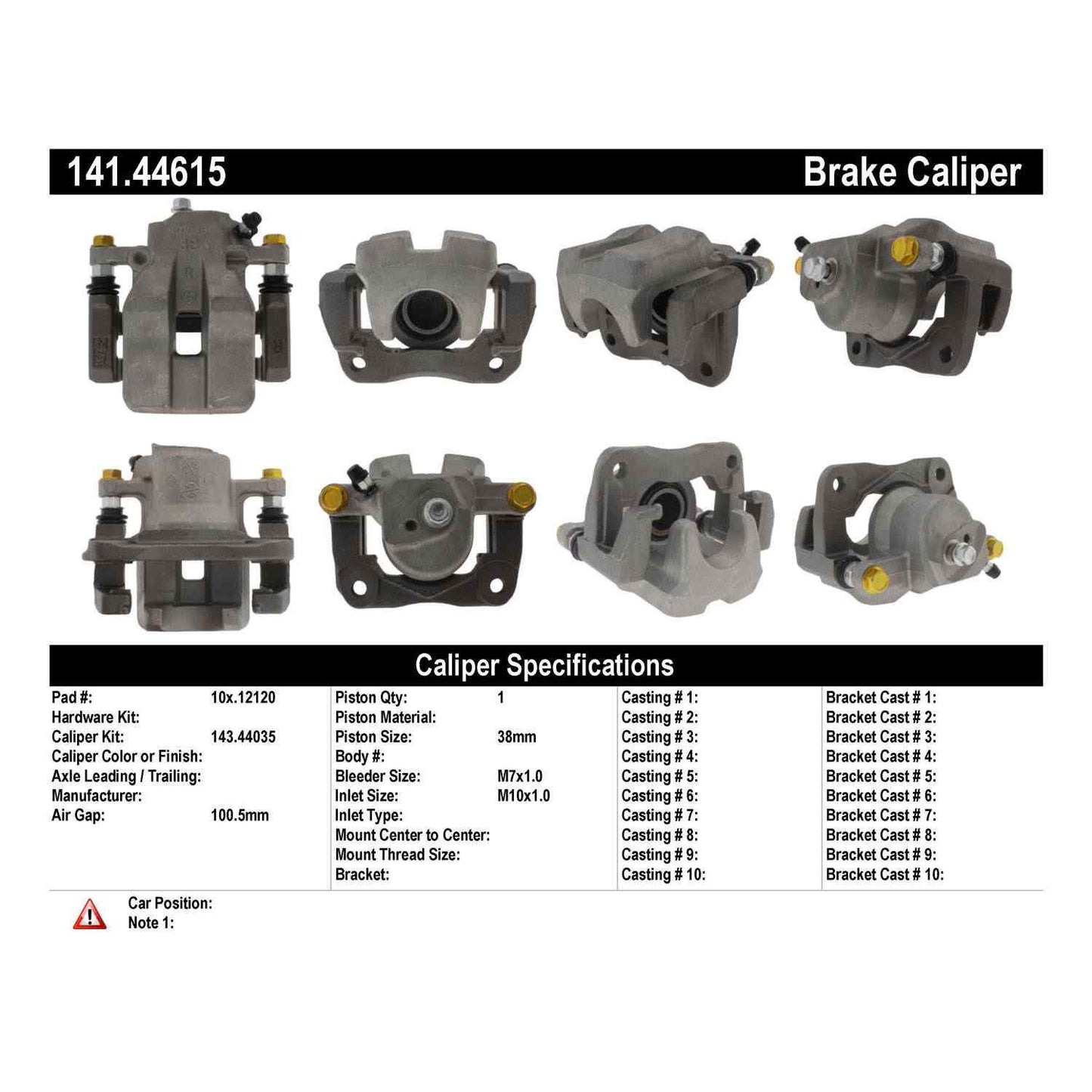 Stoptech Centric Semi-Loaded Brake Caliper - Rear Right 141.44615