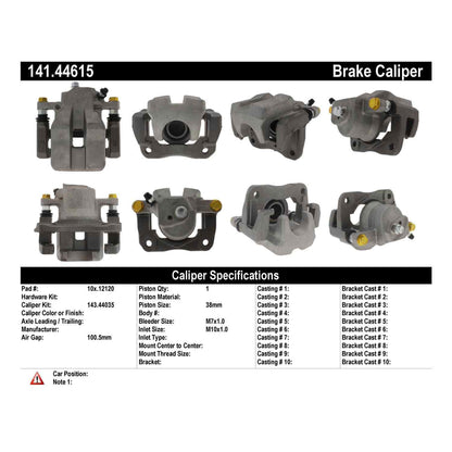 Stoptech Centric Semi-Loaded Brake Caliper - Rear Right 141.44615