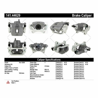 Centric Parts Disc Brake Caliper Semi-Loaded with anti-corrosion finish for 2008-2013 Toyota Highlander 141.44629