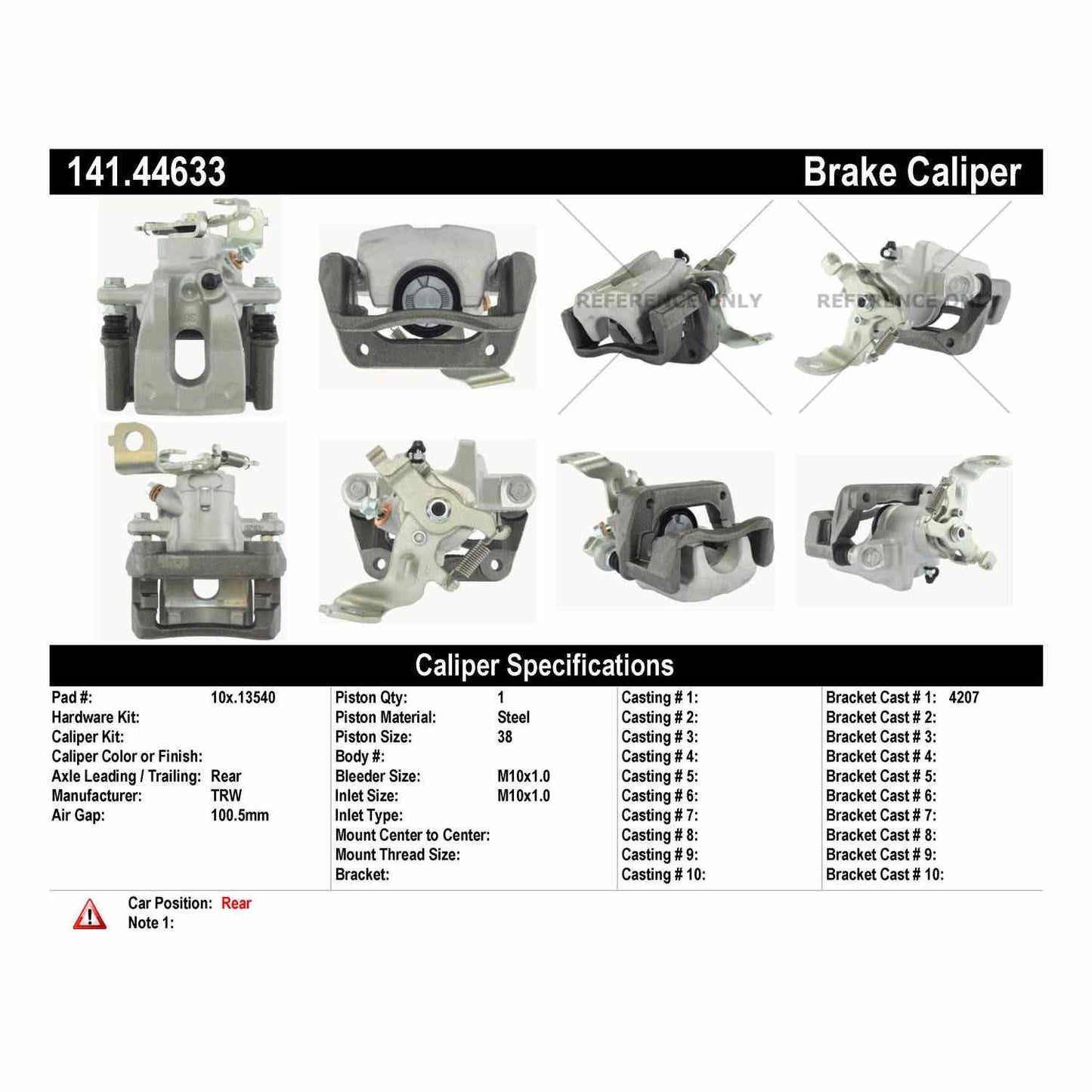 Centric Parts Semi-Loaded Brake Caliper 141.44633