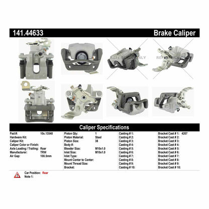 Centric Parts Semi-Loaded Brake Caliper 141.44633