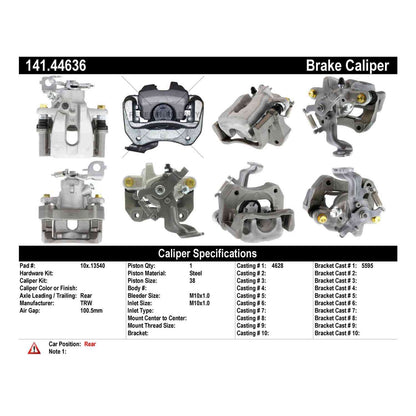 Centric Parts Disc Brake Caliper Semi-Loaded for 2009-2010 Pontiac Vibe 2009-2013 Toyota Matrix 141.44636