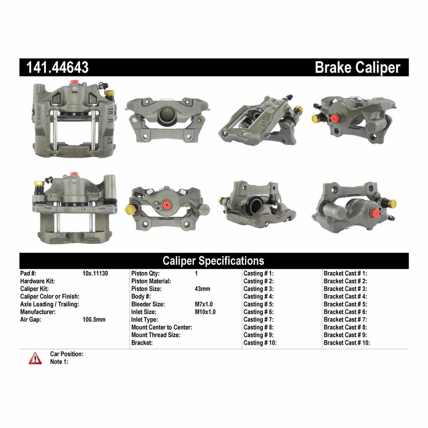 Centric Parts Semi-Loaded Brake Caliper 141.44643