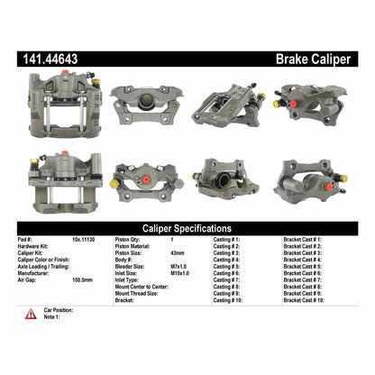 Centric Parts Semi-Loaded Brake Caliper 141.44643