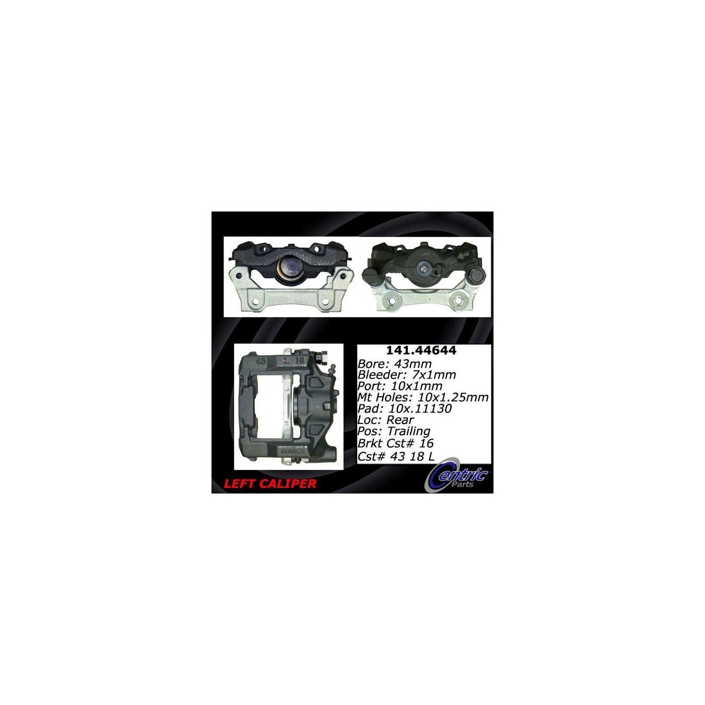 Centric Parts Semi-Loaded Brake Caliper 141.44644