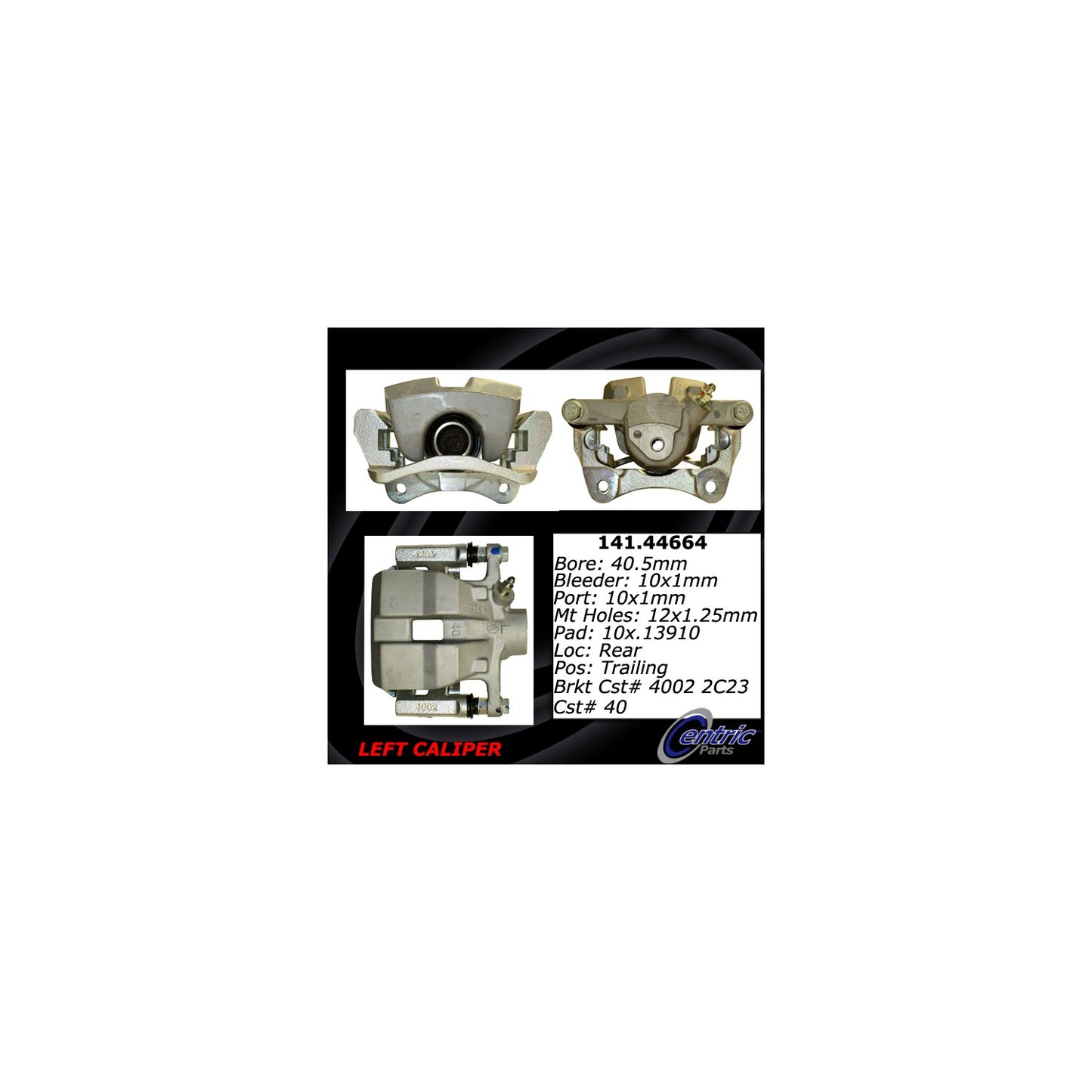 Stoptech Centric Semi-Loaded Brake Caliper - Rear Left 141.44664